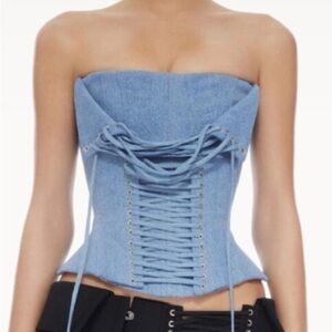 Fanci club Savannah Denim Lace-Up Corset